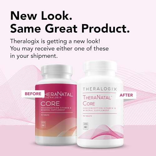Theralogix TheraNatal Core Preconception Vitamin Supplement - 90-Day Supply - Prenatal Vitamins & Fertility Supplement for Women with Folate, Vitamin D3, Choline & More* - NSF Certified - 90 Tablets