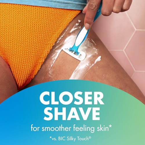 BIC Soleil Comfort 4-Blade Disposable Razors for Women Sensitive Skin Razor for a Smooth and Close Shave, 3 Piece Razor Set