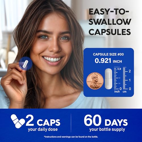 Magnesium Citrate Capsules 1000mg | High Absorption Supplement - Sleep, Muscle & Heart Support - Vegan | Non-GMO - Made in USA - As Powder | Pills | Tablets - 120 Capsules, 2 Month Supply