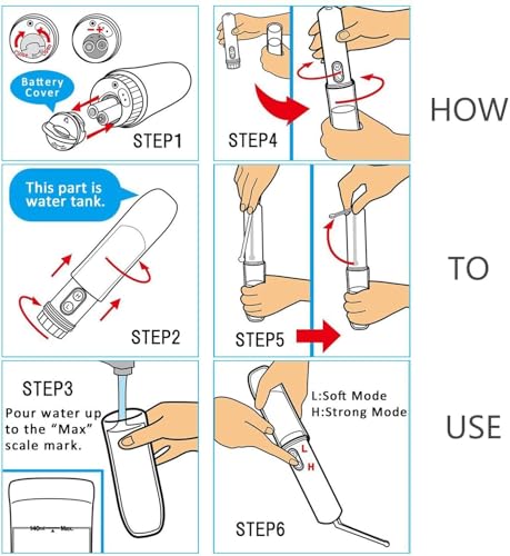 [2nd Generation] Portable Travel Bidet by GUSTYLE, IPX6 Waterproof Electric Bidet Sprayer with Automatic Decompression Film and Nozzle 180 Degree Adjustment (140ml)
