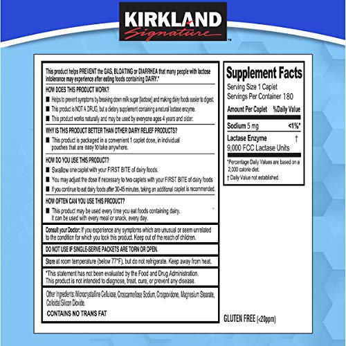 Kirkland signature fast acting lactase, (4 Pack) 720 caplets