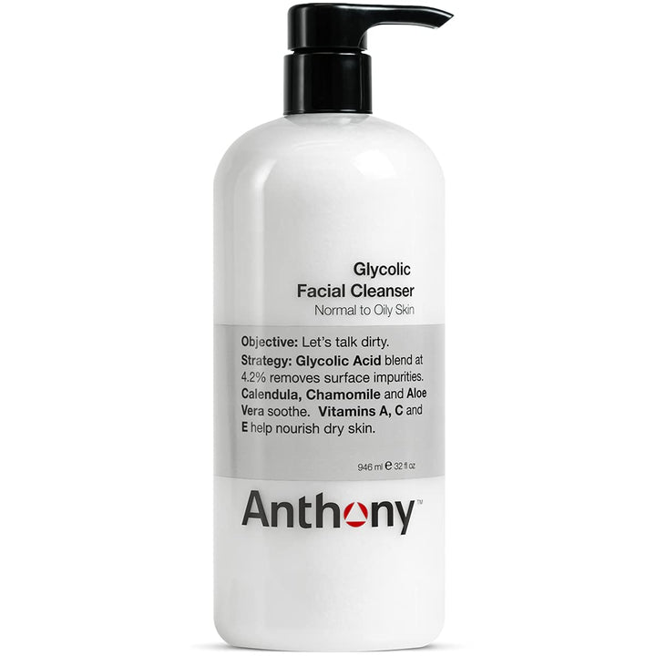 Anthonyââ‚¬â„¢s Glycolic Facial Cleanser for Men ââ‚¬â€œ Daily Cleansing Face Wash and Shave Prep ââ‚¬â€œ Hydrating, Exfoliating, and Gentle on Sensitive Skin ââ‚¬â€œ Non-foaming, 32 Fl. Oz
