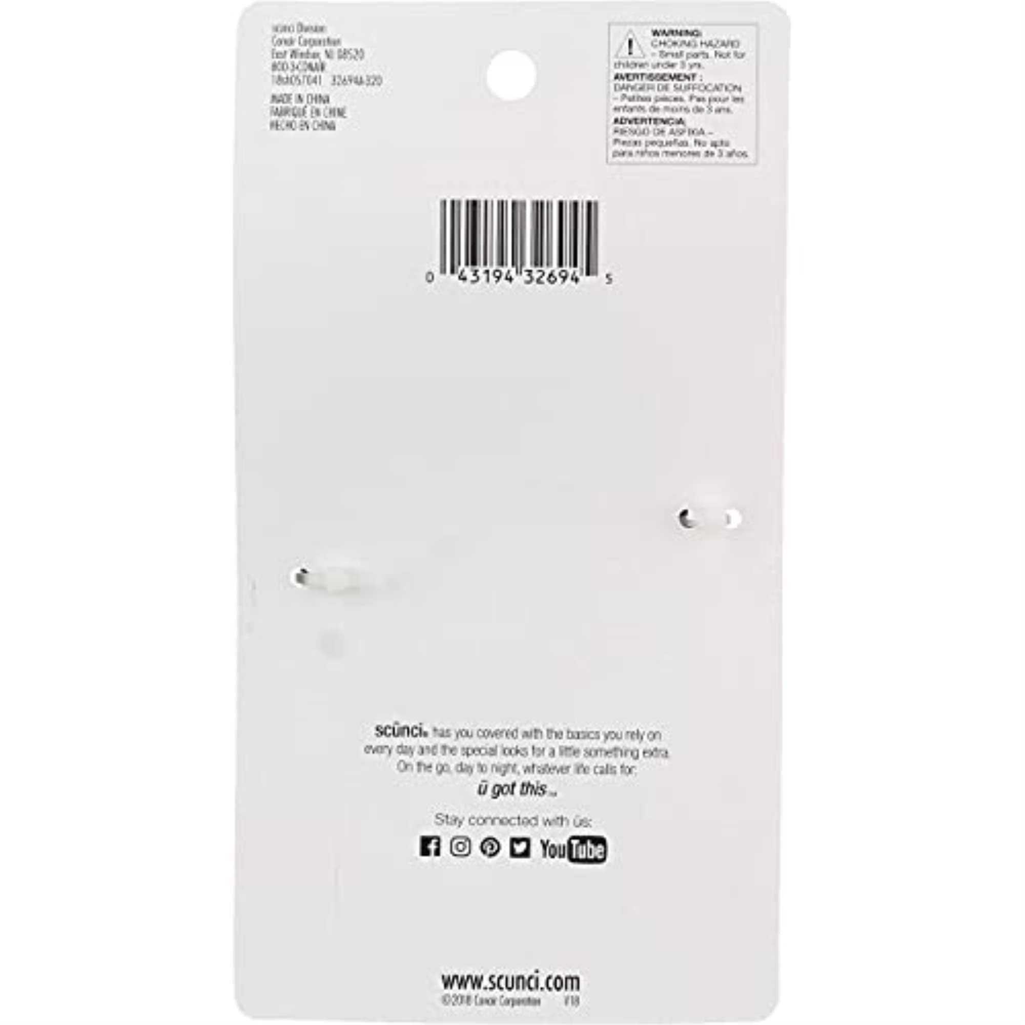 Scunci No-slip Grip Chunky Jaw Clips, 3.5cm, 2-Count by Scunci