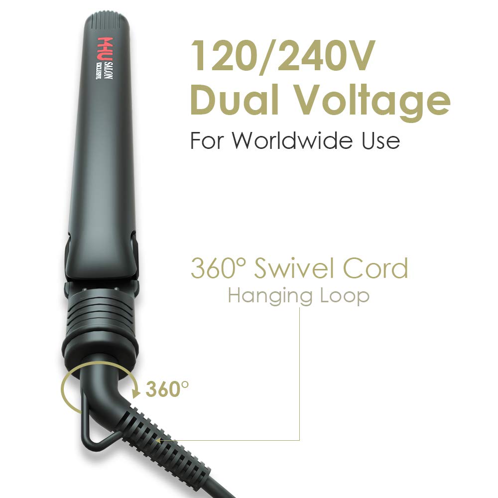 Mhd 1 Inch Profesional Titanium Floating Plate Hair Flat Iron Negative Ionic Technology Straightening Iron Plus 2 X Free Salon Clips