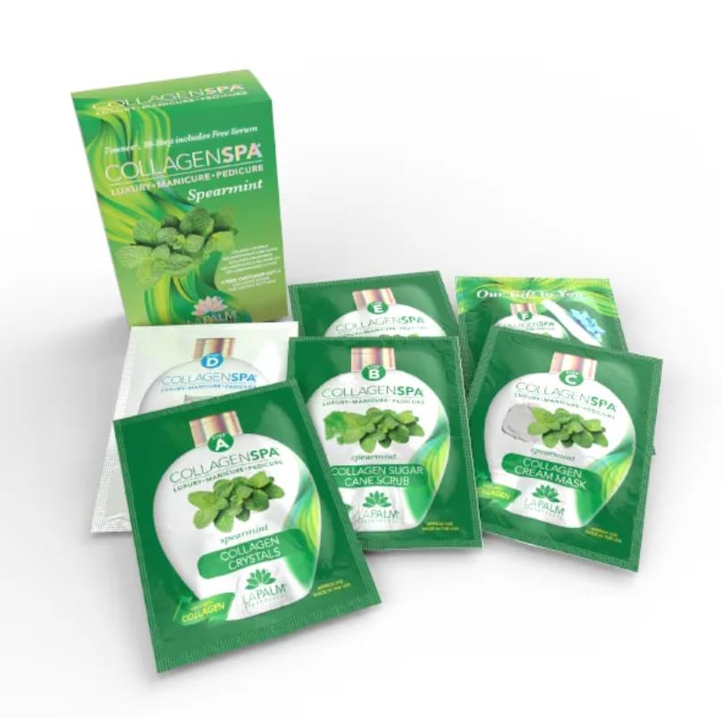 La Palm Collagen Spa Luxury Manicure and Pedicure with Collagen Bubble Crystals - Spearmint