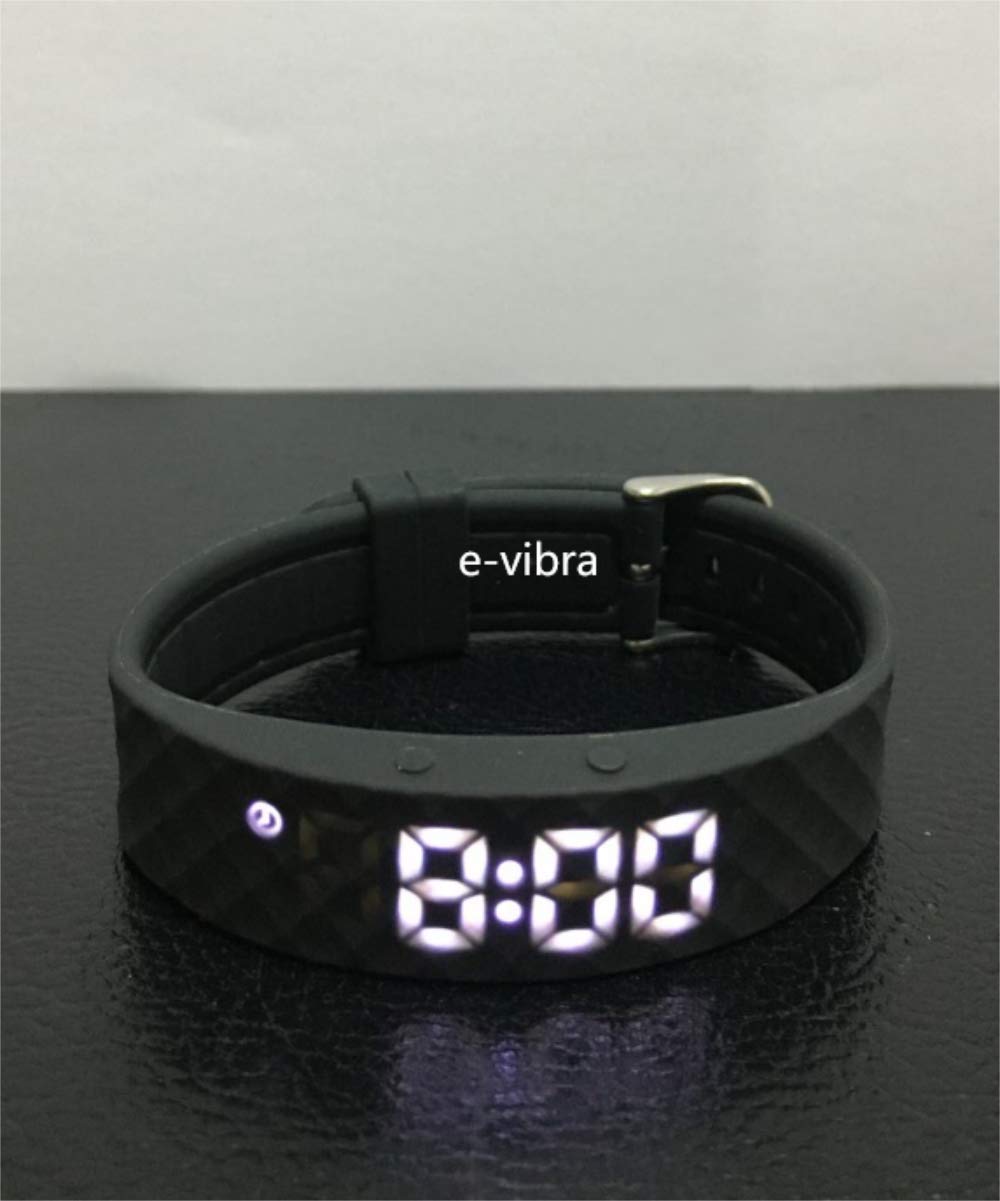 e-vibra Potty Training Watch - Rechargeable Silent Vibrating Watch - Medical Reminder Watch - with Timer and 15 Daily Alarms (Black - Large)
