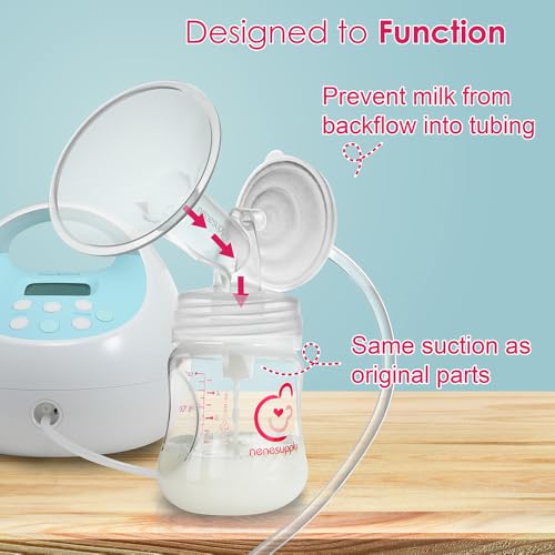 Nenesupply Pump Parts Compatible with Spectra S2 S1 9 Plus Breast Pump to Replace Spectra Pump Parts S2 Accessories Flange 24mm Duckbill Valve Tubing Bottles Backflow Protector