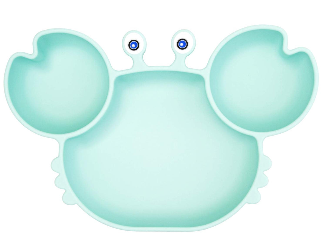 Silicone Suction Plate for Toddlers - Self Feeding Training Divided Plate Dish and Bowl for Baby and Toddler, Fits for Most Highchairs Trays, BPA Free Microwave Dishwasher Safe