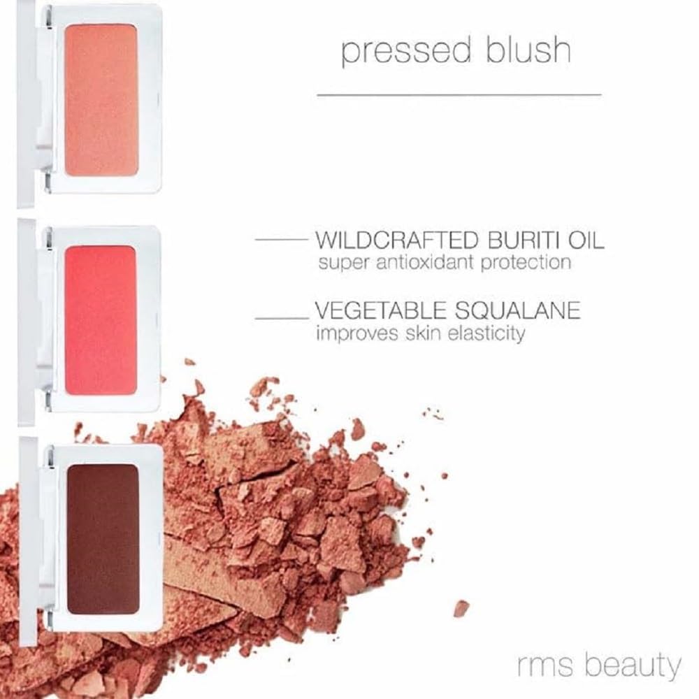 RMS Beauty Pressed Blush - Easy-to-Blend and Long-Lasting Pressed Powder Blush, Face Makeup Palette, Cruelty-Free - Moon Cry (0.17 Ounce)