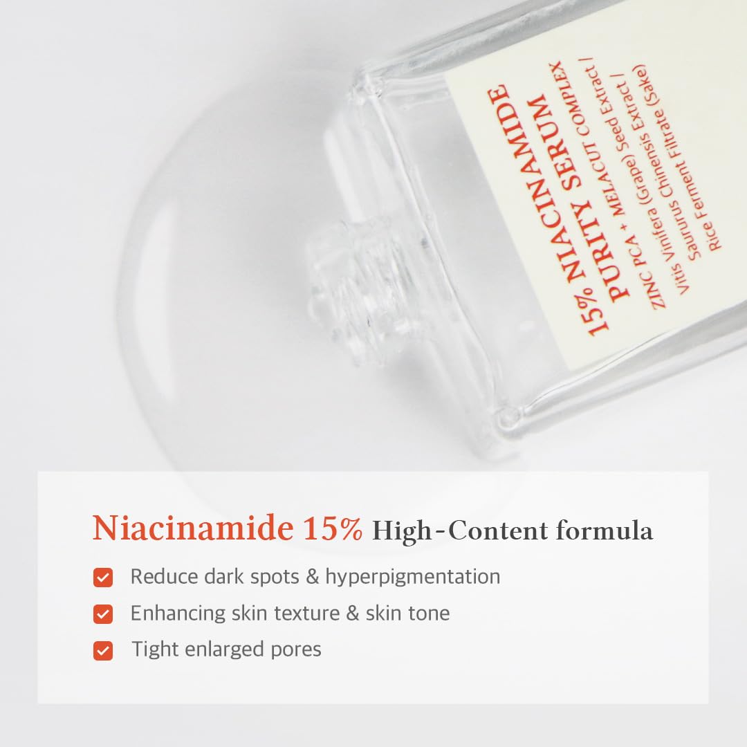 Dr.Althea 15% Niacinamide Purity Serum - 15% Niacinamide included, Overall skintone and texture improvement, Pore care, Serum control with Zinc. Vegan formula, Korean skincare