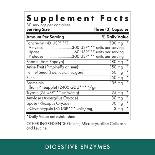 MICHAEL'S Health Naturopathic Programs Digestive Enzymes - 90 Capsules - Assists in Digesting Protein, Fats, Starch, Dairy & Carbohydrates - 30 Servings
