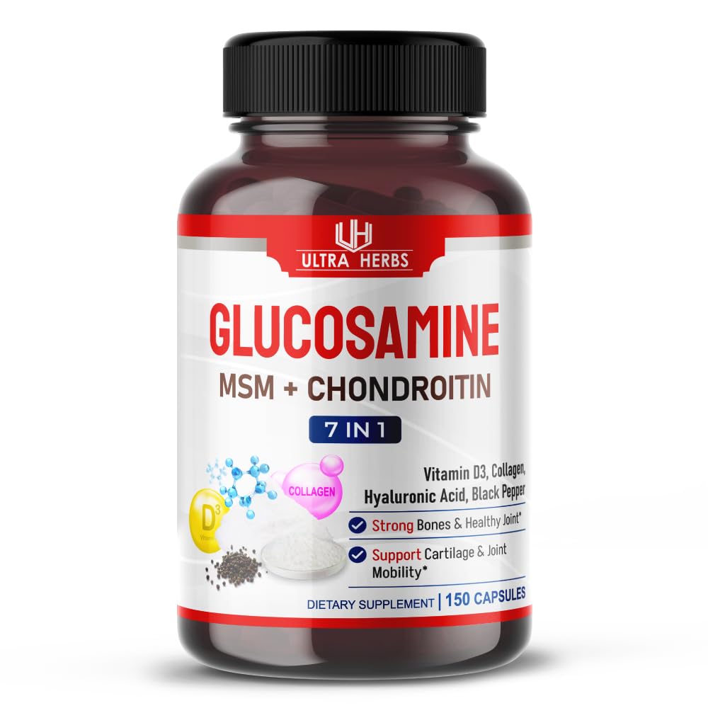 Glucosamine Chondroitin MSM - Joint Mobility Support Supplement Enhanced with Collagen, Hyaluronic Acid, Vitamin D3 | 150 Capsules