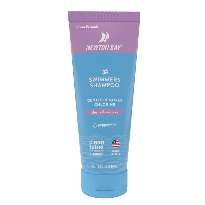 Newton Bay Swimmers Shampoo | Chlorine Removal Shampoo Cleans and Restores Hair after Swimming | Clean Label Project Certified | 8 oz. tube