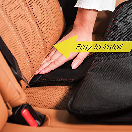 FASITE Car Seat Protector for Baby Child Car Seats - Auto Seat Cover Mat,Protective Non-Slip Waterproof Car Seat Cover Pad with Mesh Pockets (2 Pack)