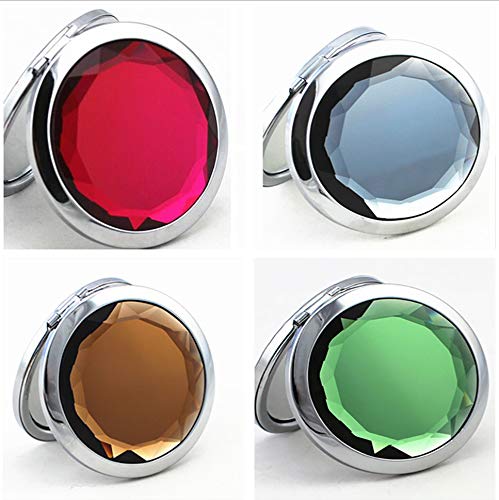TANG SONG 12Pcs Different Colors Double Compact Cosmetic Makeup Round Pocket Purse Magnification Jewel Mirror
