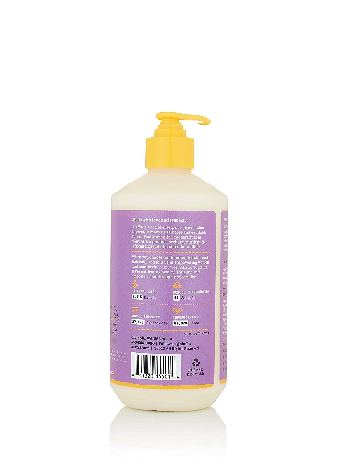 Alaffia EveryDay Shea Body Lotion, Cruelty Free Calming Body Lotion for Normal to Very Dry Skin. Made with Fair Trade Shea Butter and Neem. No Parabens, Vegan, Lavender Fl 16 Oz