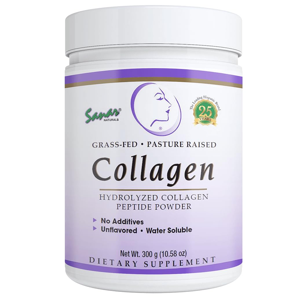 Sanar Naturals Collagen Peptides Powder - for Hair, Nail, Skin, Joint, and Bone Health - Hydrolyzed Collagen for Women & Men, Easy to Mix Collagen Protein Supplement, Unflavored, 10.58 oz