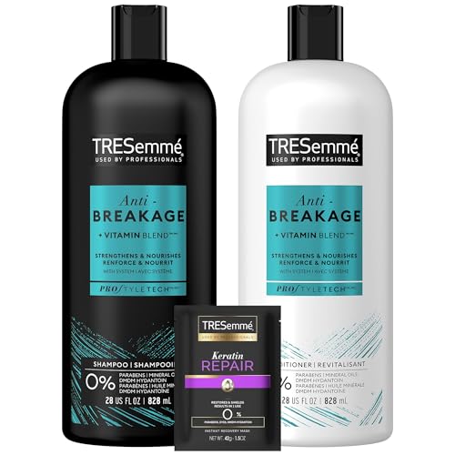 TRESemmé Shampoo & Conditioner, Anti-Breakage + Keratin Mask – Strengthening Products for Dry, Damaged Hair