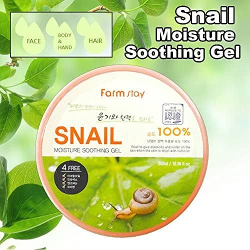 FARMSTAY Moisture Soothing Gel Snail 10.14 oz. /300ml Hydrates & Soothes for Moisture