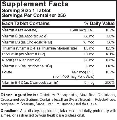 Nature's Blend Daily Vite 250 Tablets