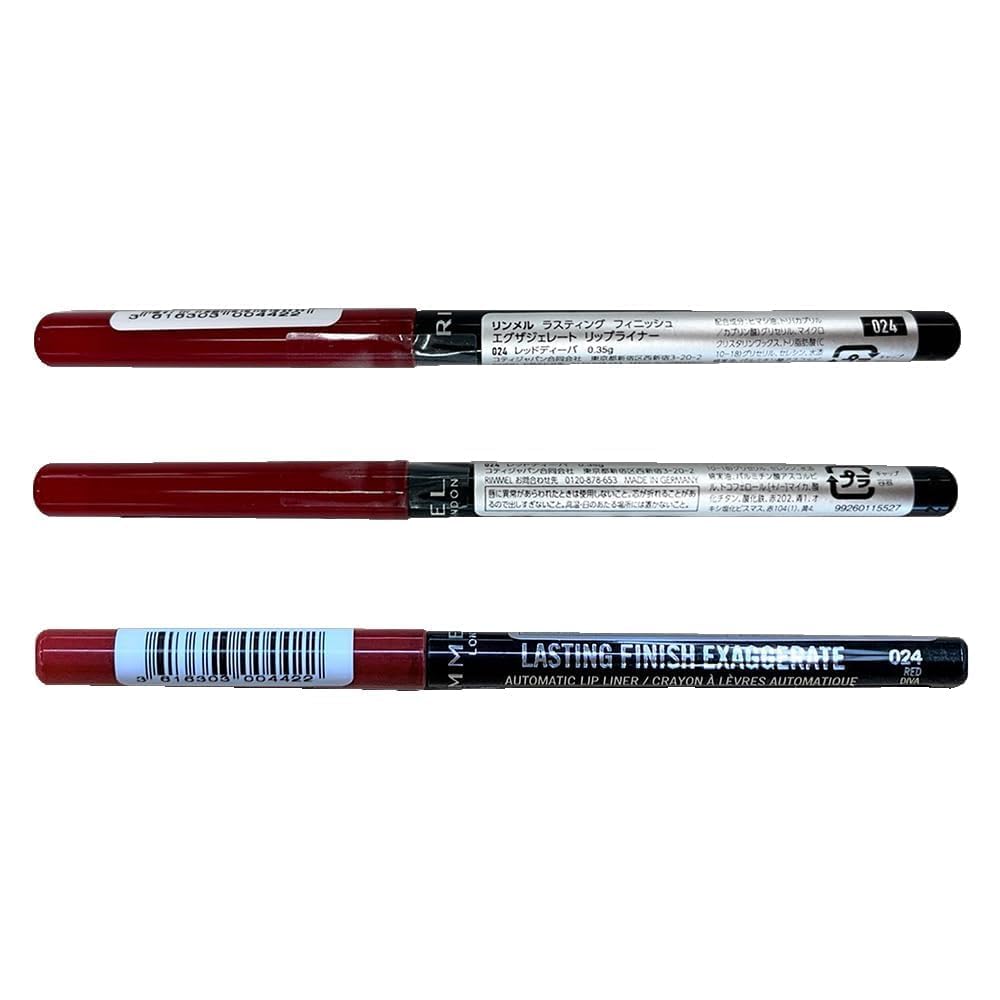 Rimmel Lasting Finish Exaggerate Automatic Lip Liner - Rich, Smooth Formula, Long Lasting - 024 Red Diva, .01oz