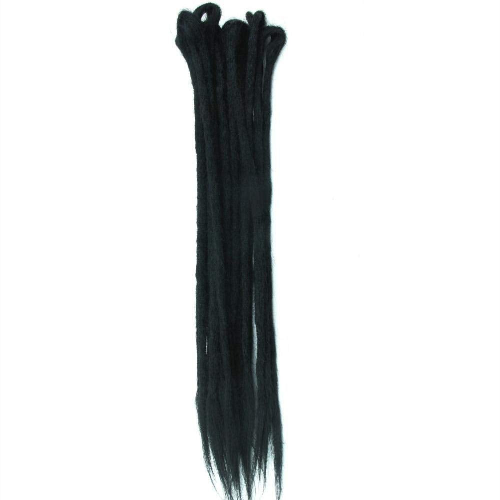 DSOAR Soft Double End Dreadlocks Hair Extension Synthetic Dreads Hair 20 Inch 10 Strands/Pack Handmade Dreadlocks Extensions Twist Braiding Hair (Open Size 40 inch, Black Color) : 40 inch, 1#