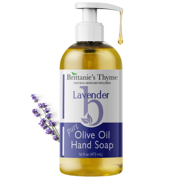 Brittanie27s Thyme Lavender: Organic Hand Soap, Lavender, 16 Oz - Made Olive Oil And Natural Luxurious Essential Oils. Vegan & Gluten Free