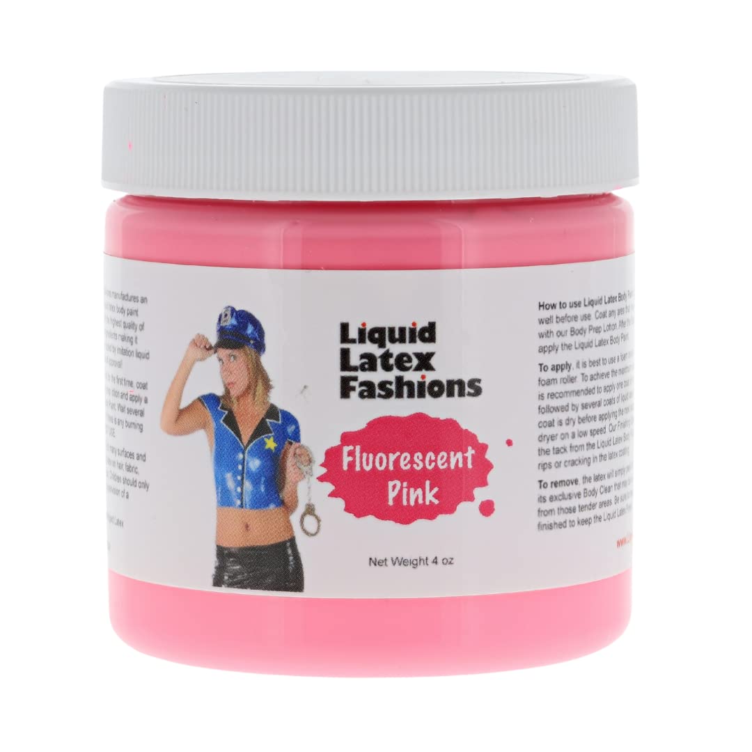 Black Light Fluorescent Pink Liquid Latex Body Paint In 4 Ounces