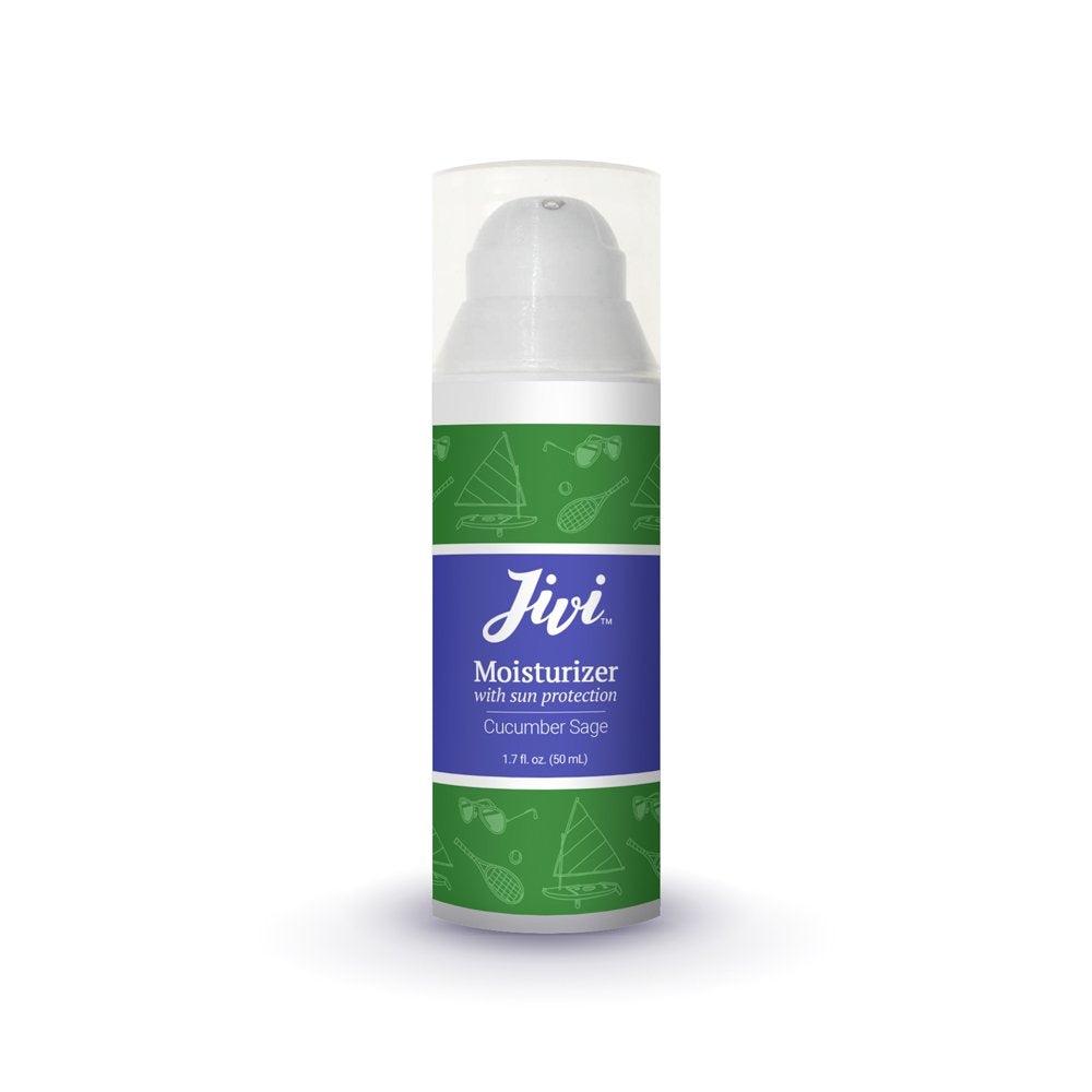 Jivi Moisturizer with SPF 12 Sun Protection, 1.7 fl. oz, 100% Natural, 96% Organic, Made with Aloe Vera & Shea Butter, Vegan & Cruelty Free (Cucumber Sage)