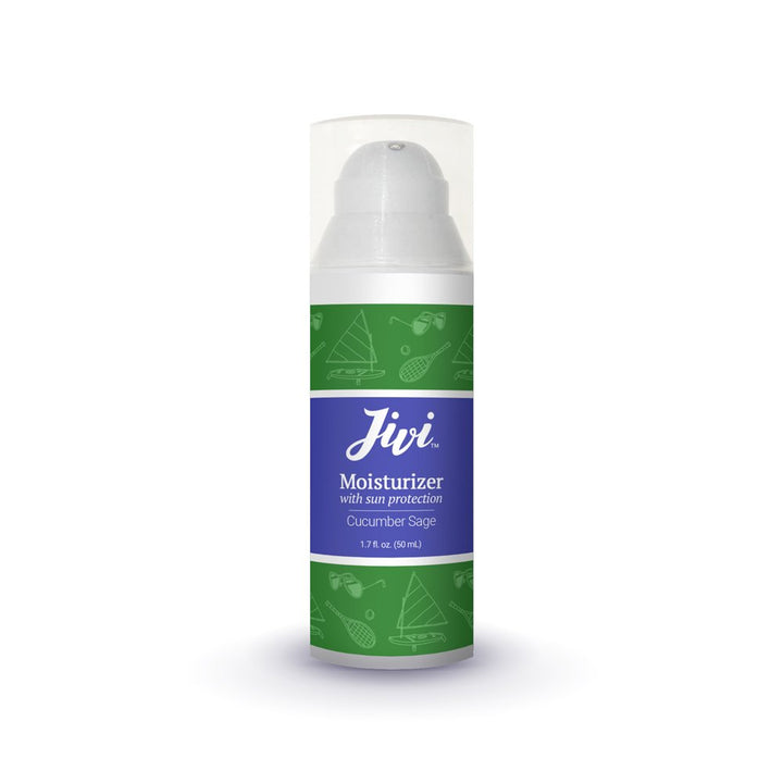 Jivi Moisturizer with SPF 12 Sun Protection, 1.7 fl. oz, 100% Natural, 96% Organic, Made with Aloe Vera & Shea Butter, Vegan & Cruelty Free (Cucumber Sage)