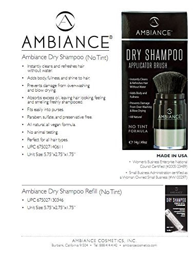 Ambiance Dry Shampoo Applicator Brush - Available in 5 Colors - No Tint
