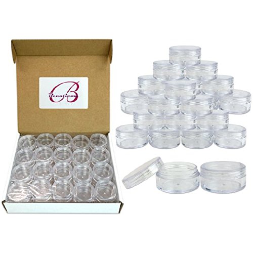 (Quantity: 100 Pieces) Beauticom 10 G/10 Ml High Quality Clear Lid Plastic Cosmetic Lip Balm Lip Gloss Cream Lotion Eyeshadow Container Jars