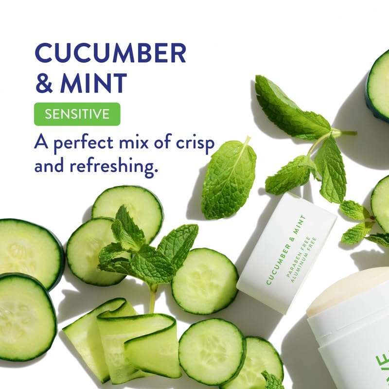 Native Deodorant- Natural Deodorant for Women and Men - Baking Soda Free - Contains Probiotics - Aluminum Free & Paraben Free, Naturally Derived Ingredients - Cucumber & Mint (Sensitive)