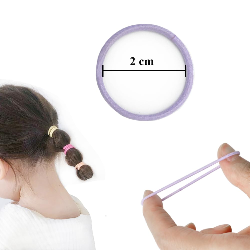 Joyeah 200 Pieces Multicolor Baby Girls Hair Ties No Crease Hair Bands Ponytail Holder for Baby Girls Infants Toddlers (Diameter 2.5 cm)