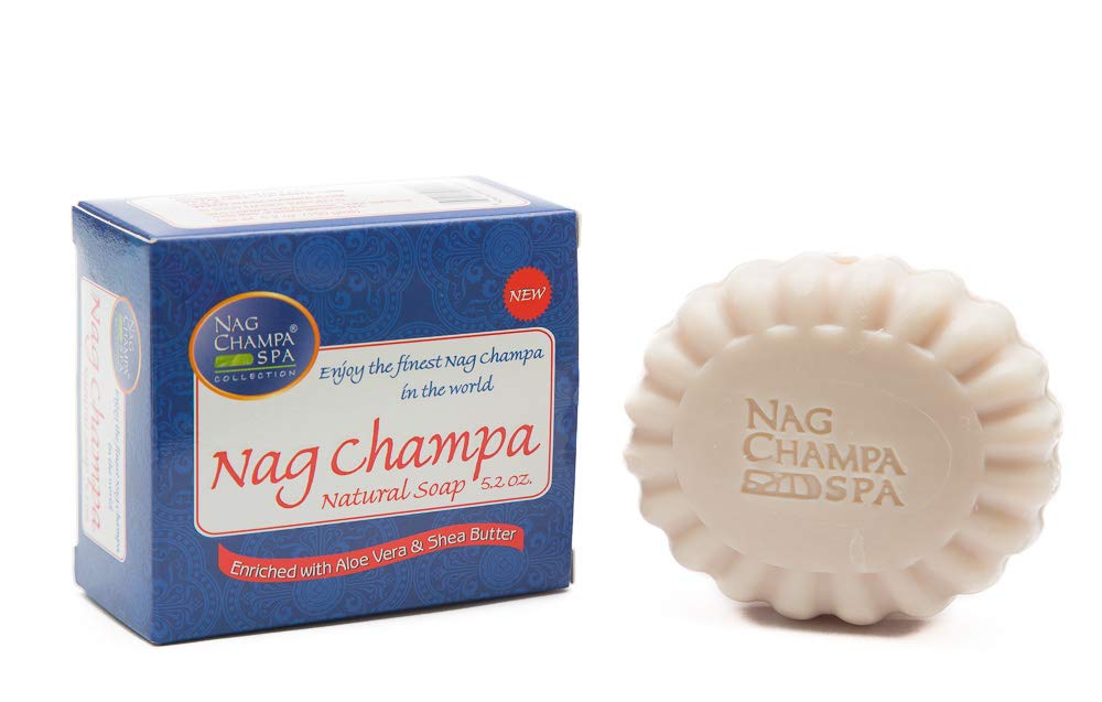 NAG CHAMPA NATURAL SOAP - 6 Bars- 5.2 Oz.(150 gms ea.) BY NAG CHAMPA SPA