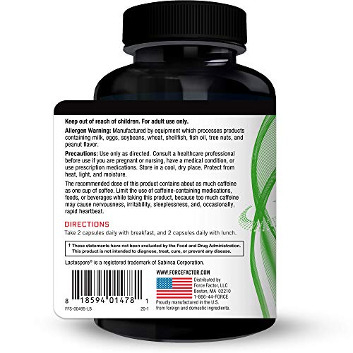 FORCE FACTOR ProbioSlim Weight Loss Essentials Complete Daily Digestive Health and Weight Loss Probiotic Supplement for Women and Men with Electrolytes and Green Tea Extract, 120 Capsules