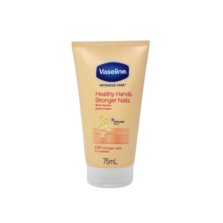 Vaseline Intensive Care Healthy Hands Stronger Nails Hand Cream with Keratin, 75ml (Pack of 6)