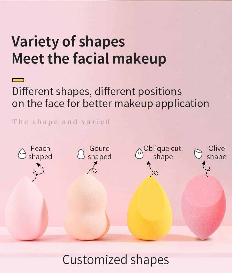Blender Makeup sponge For Blending Latex Free Makeup sponge Set, Soft Beauty Sponges Set for Face Cream, Liquid Foundation, Powder Application and Blending, 8 pcs Green Set Come with Green BoxF