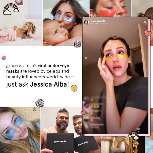 grace & stella Under Eye Mask - Gifts for Women - Travel Essentials - Reduce Dark Circles, Puffy Eyes, Undereye Bags, Wrinkles - Gel Under Eye Patches for Bridesmaid - Vegan Self Care (24 Pairs, Gold)