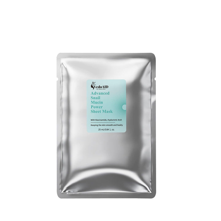 VedoAID (10pc) Advanced Snail Mucin Power Sheet Mask, 0.84 fl oz/pc.