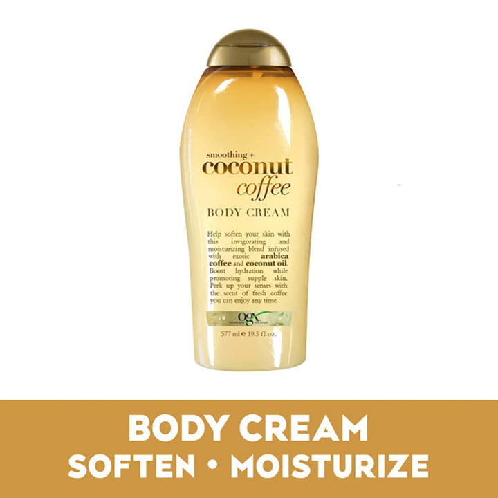 OGX Smoothing + Coconut Coffee Body Cream, 19.5 Ounce (pack of 3)