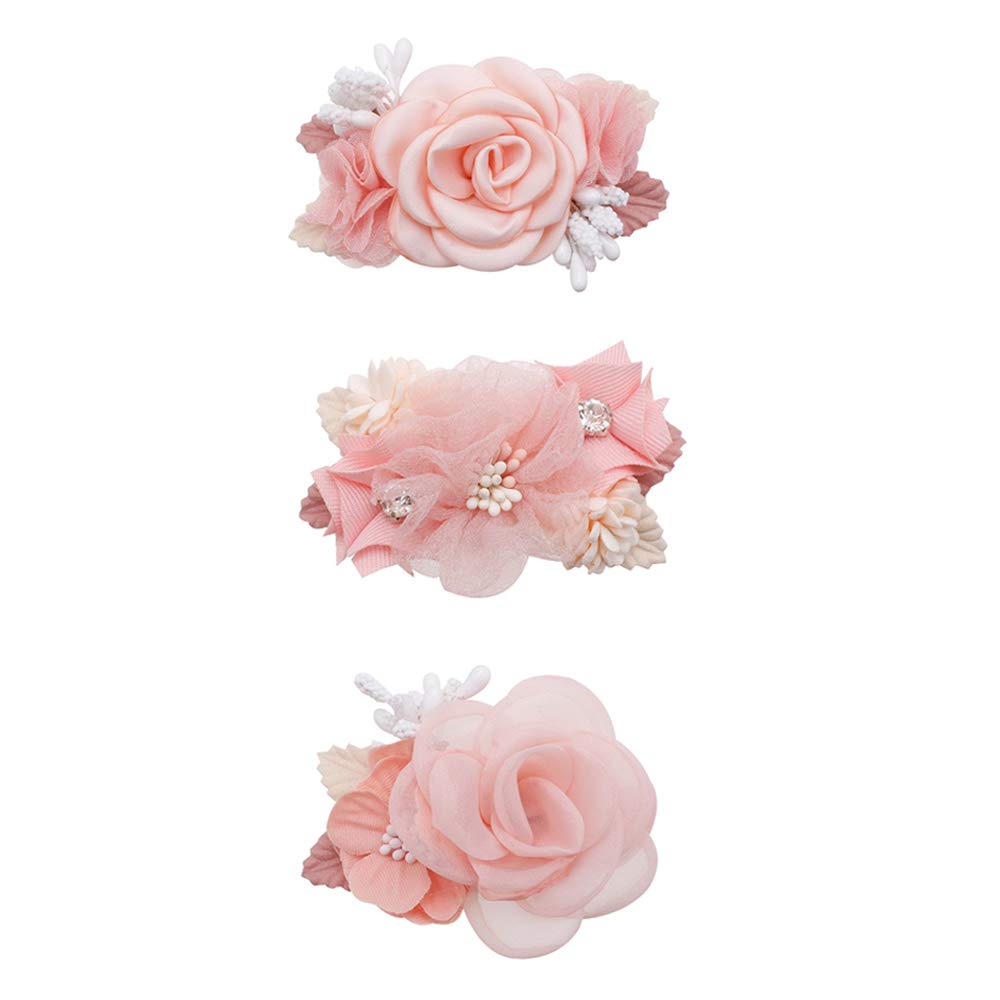 mligril Baby Girls Flower Hair Clips-3pcs Floral Hair Bows Alligator Barrettes for Infant Toddler
