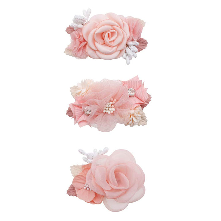 mligril Baby Girls Flower Hair Clips-3pcs Floral Hair Bows Alligator Barrettes for Infant Toddler