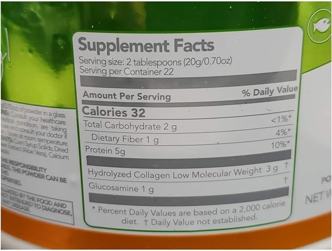 Generic Hydrolyzed Collagen with Glucosamine Key Lime Flavored Shelo Nabel 15.87oz, White
