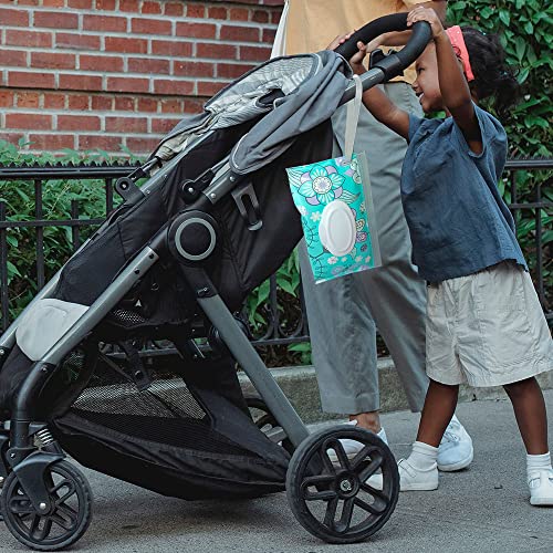 Baby Wipe Dispenser,Portable Refillable Wipe Holder Wipe Dispenser Bag Reusable Travel Wet Wipe Pouch (blue purple)