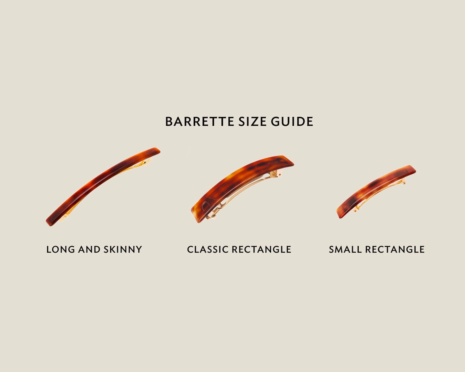 France Luxe Classic Rectangle Barrette Caramel Horn