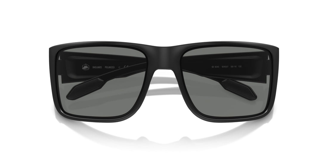 Native Eyewear Men's Badlands Rectangular Sunglasses, Matte Black/Grey Polarized, 58 mm
