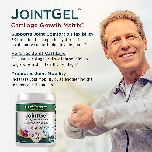 Purity Products JointGel Formula Collagen Peptides + MSM - Supports Joint Flexibility + Fortify Joint Cartilage - Berry Powder - 30 Day Supply