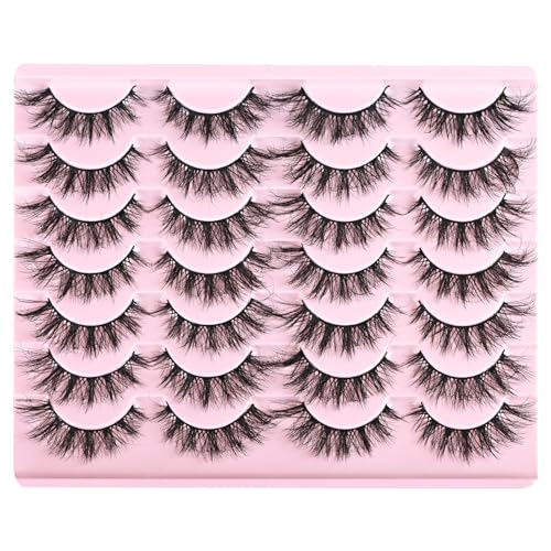 FARRED Cat Eye Lashes Short Natural Eyelashes 15mm Fluffy Wispy Strip Eyelash 14 Pairs Cute Natural Fake Lashes Packs Small Full Pestañas Set (F10 | 9-15mm)