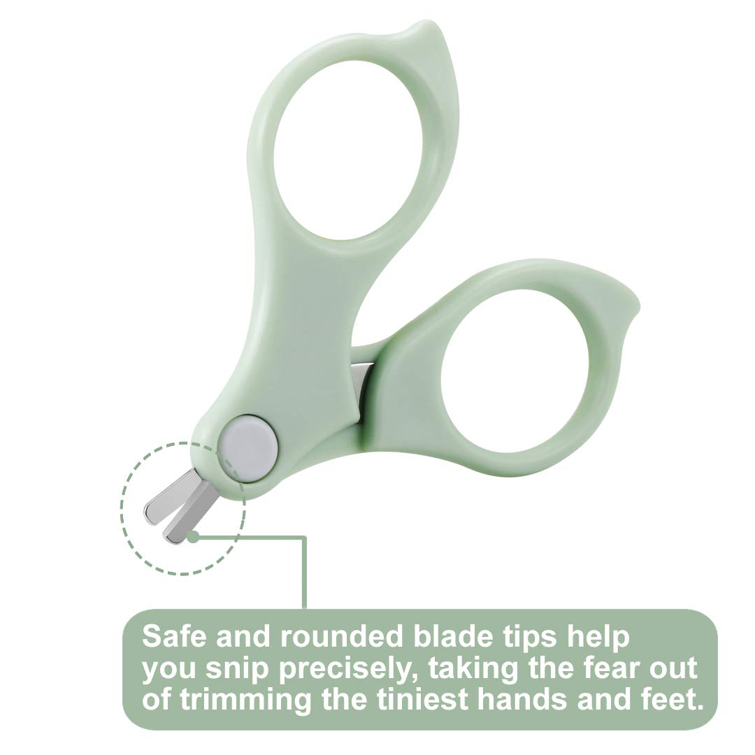 PandaEar Baby Nail Manicure Pedicure Grooming Care Kit (4 Pack)| Clippers Scissors File Tweezers | Newborn Infant Toddler Kids (Blue)|1 Months Plus